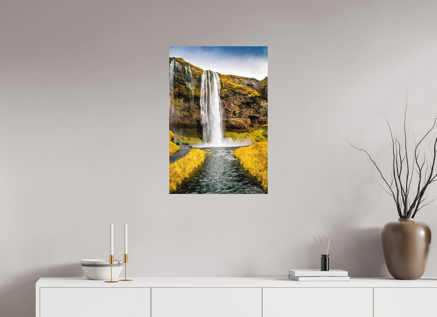 50 x 75 cm, Hahnemühle Photo Rag Bright White Seljalandsfoss – Vorhang aus Wasser