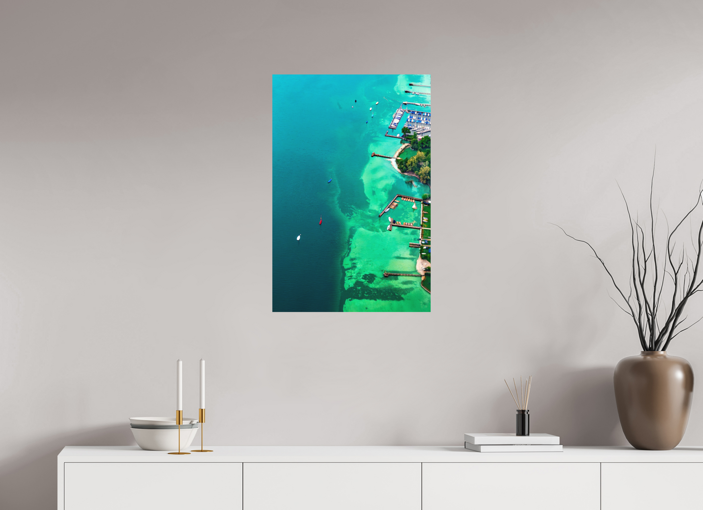 50 x 75 cm, Hahnemühle Photo Rag Bright White Mosaik über dem Tegernsee