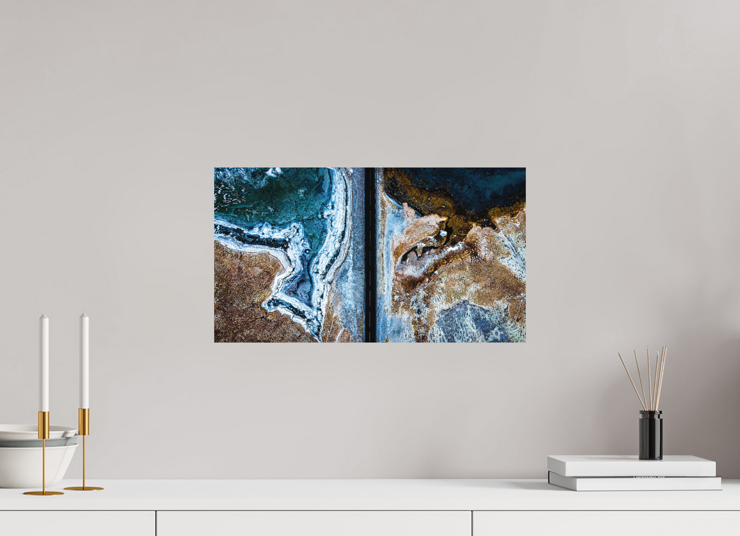 48 x 27 cm, Hahnemühle Photo Rag Bright White Eisgrenze – Straße zwischen Winterwelten