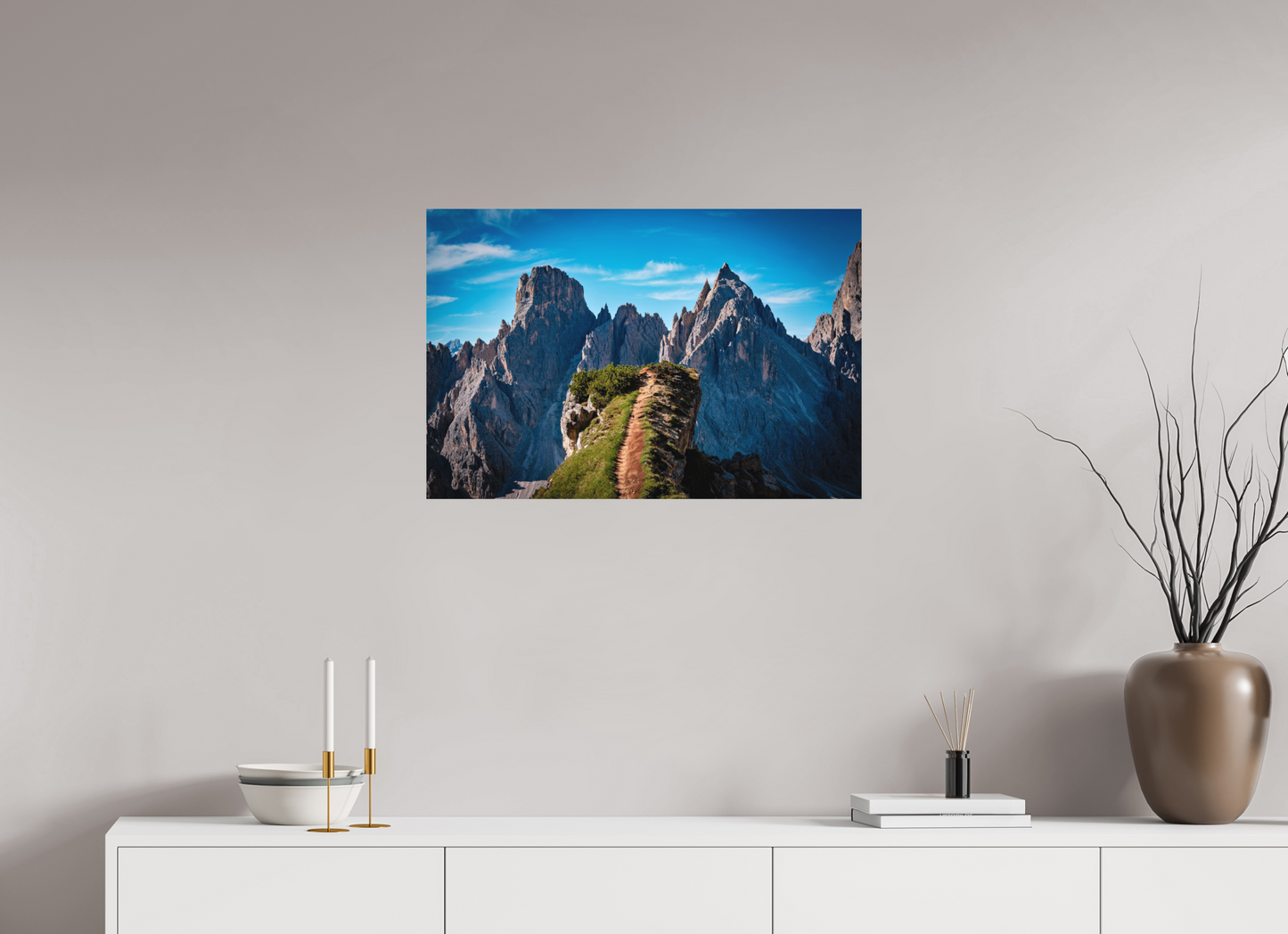 75 x 50 cm, Hahnemühle Photo Rag Bright White Pfad in den Dolomiten