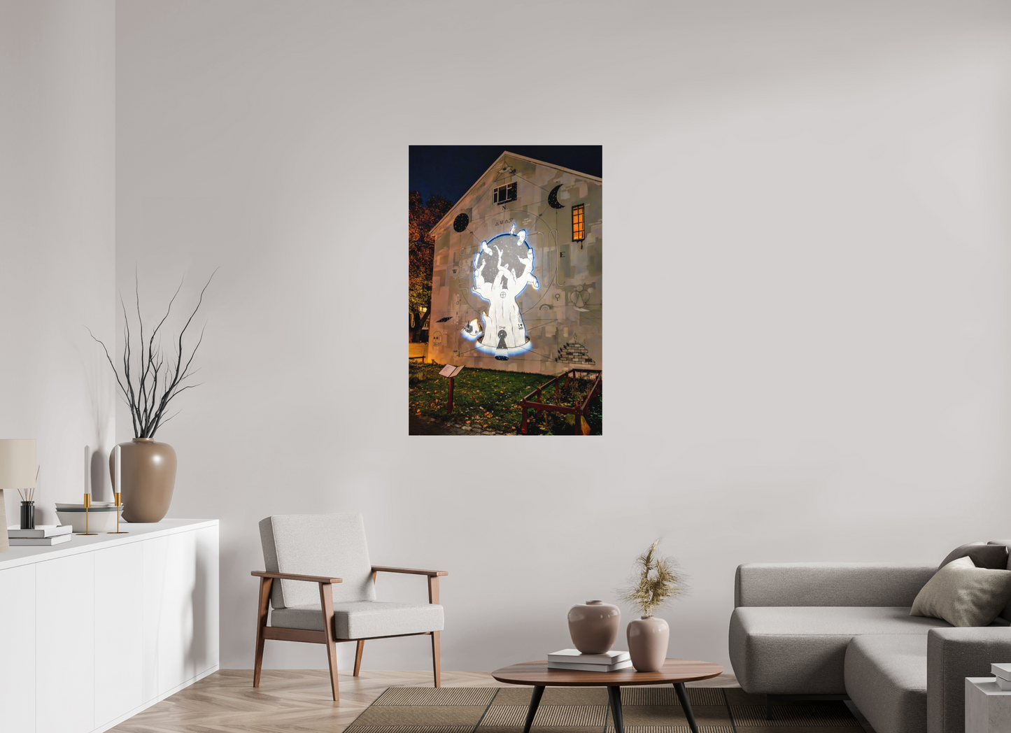 80 x 120 cm, Hahnemühle Photo Rag Bright White Reykjavík Nights – Wandkunst im Licht