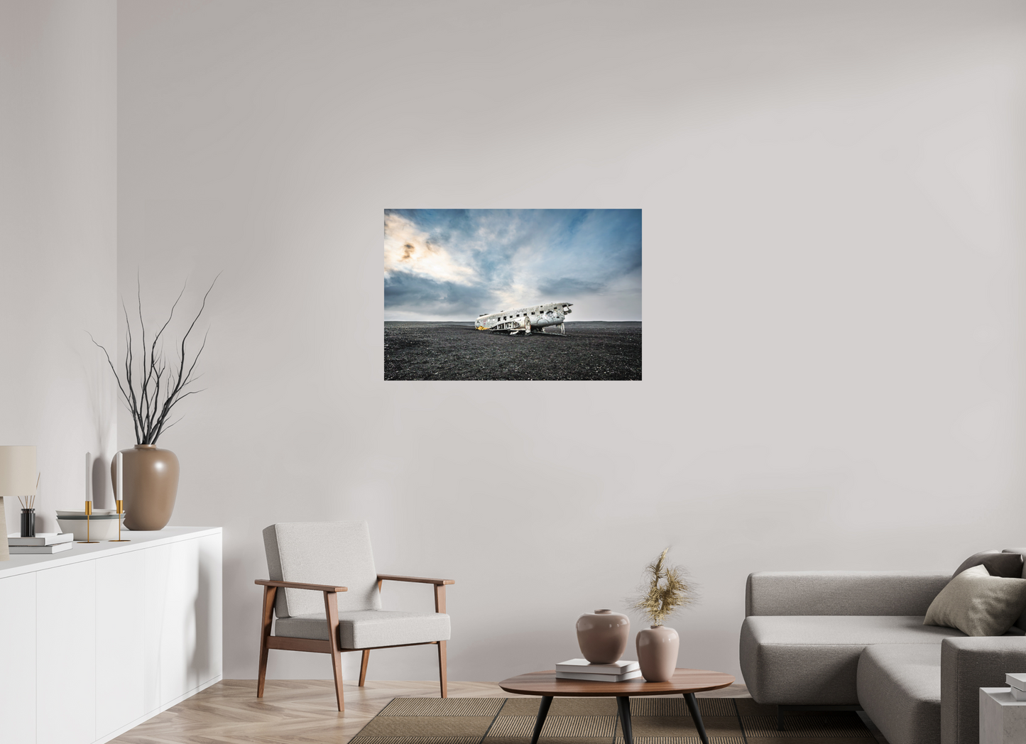 105 x 70 cm, Hahnemühle Photo Rag Bright White DC-3 Wrack am Sólheimasandur