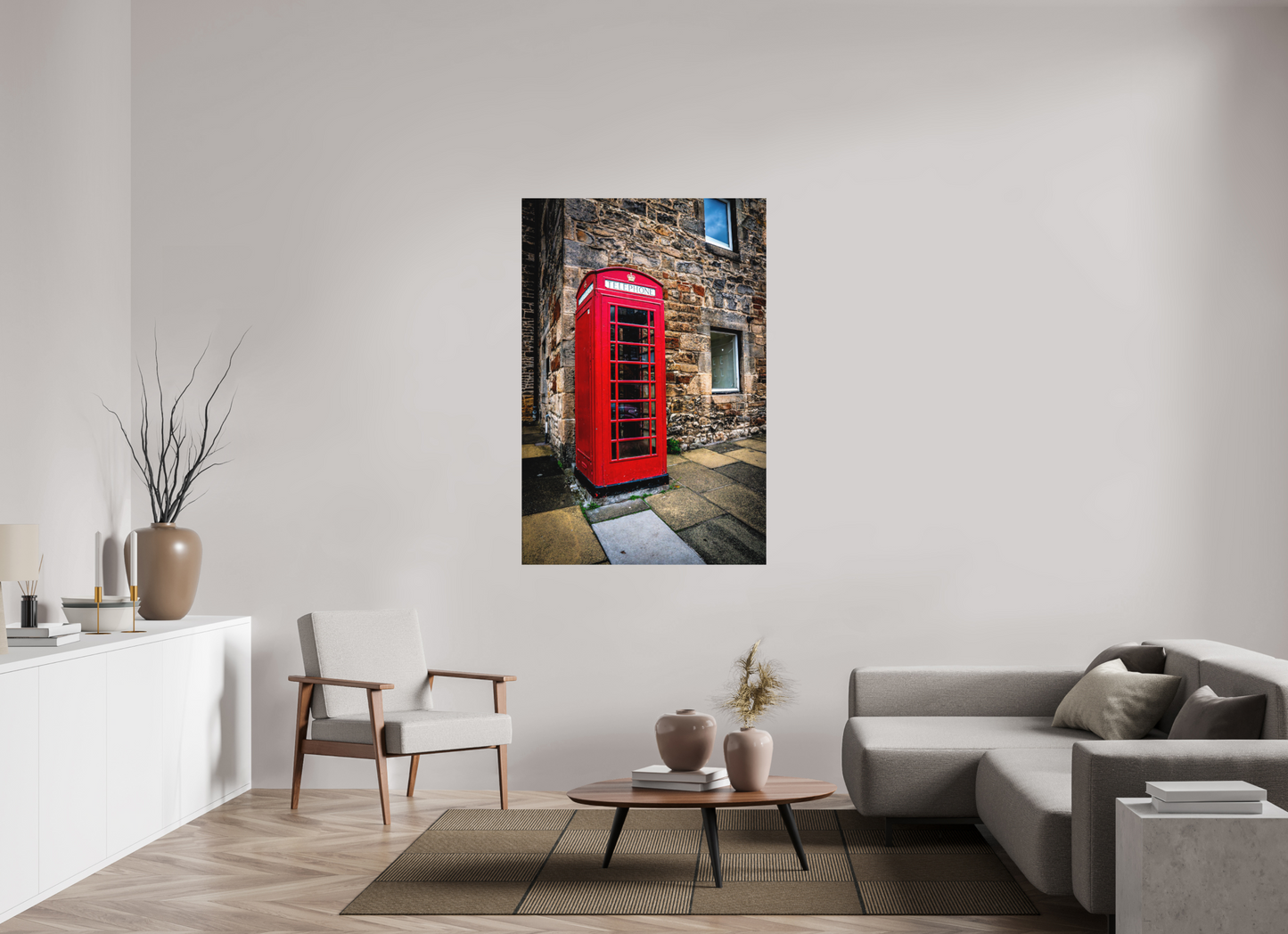 100 x 150 cm, Hahnemühle Photo Rag Bright White Red Phonebox in Edinburgh