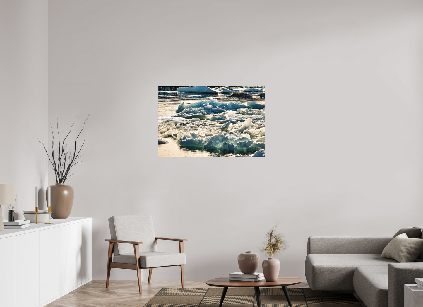105 x 70 cm, Hahnemühle Photo Rag Bright White Gletscherlicht – Island