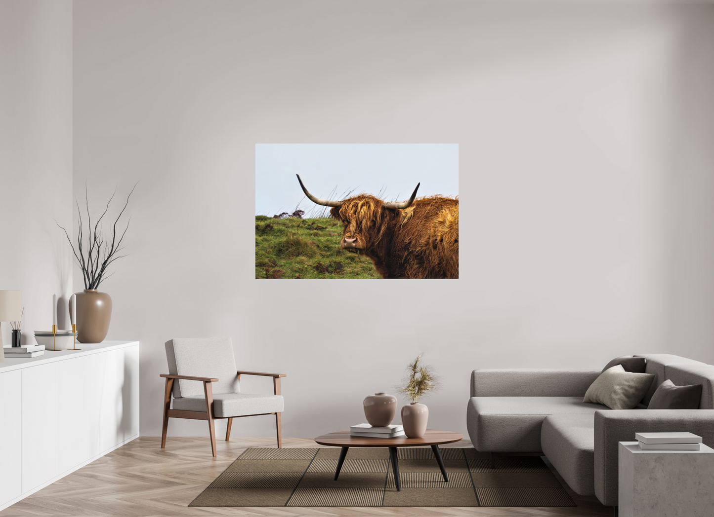 150 x 100 cm, Hahnemühle Photo Rag Bright White Highland Cow