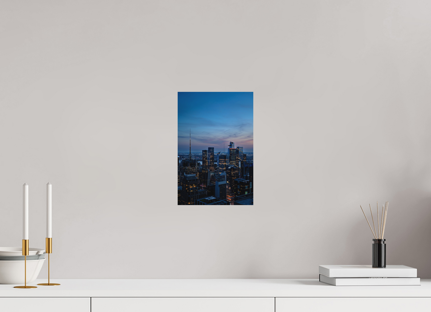 20 x 30 cm, Hahnemühle Photo Rag Bright White New York Skyline bei Dämmerung