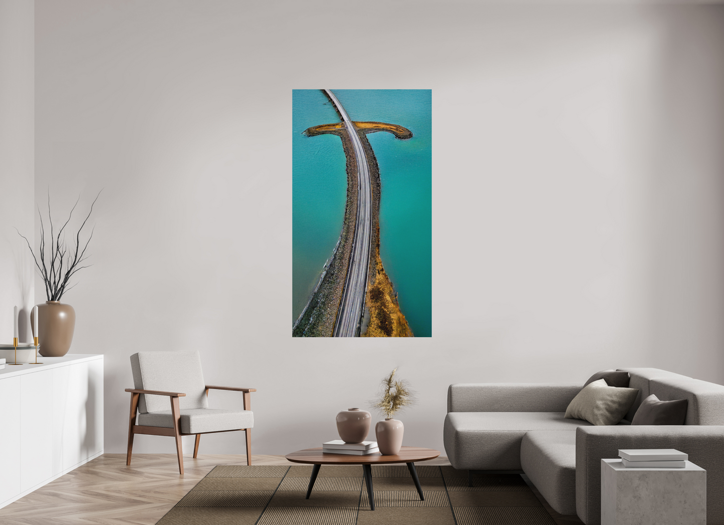 99 x 176 cm, Hahnemühle Photo Rag Bright White Straße durchs Türkis