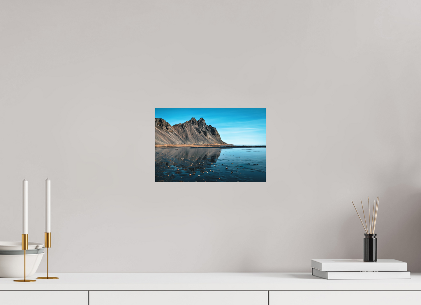 30 x 20 cm, Hahnemühle Photo Rag Bright White Spiegelberg über schwarzem Sand