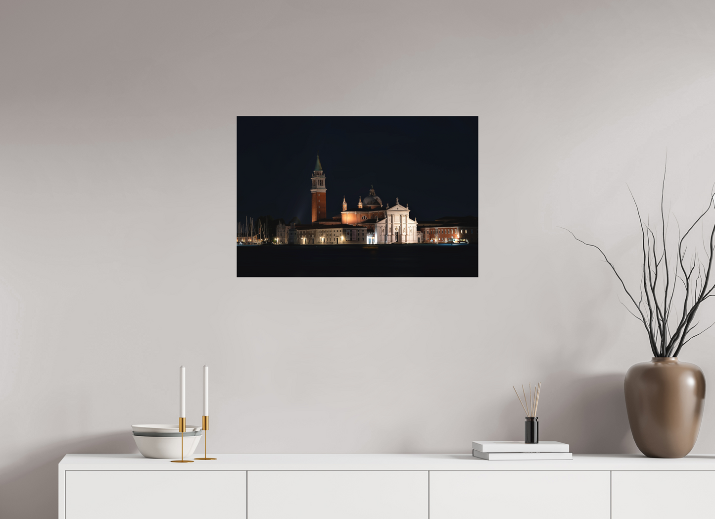 75 x 50 cm, Hahnemühle Photo Rag Bright White San Giorgio Maggiore bei Nacht