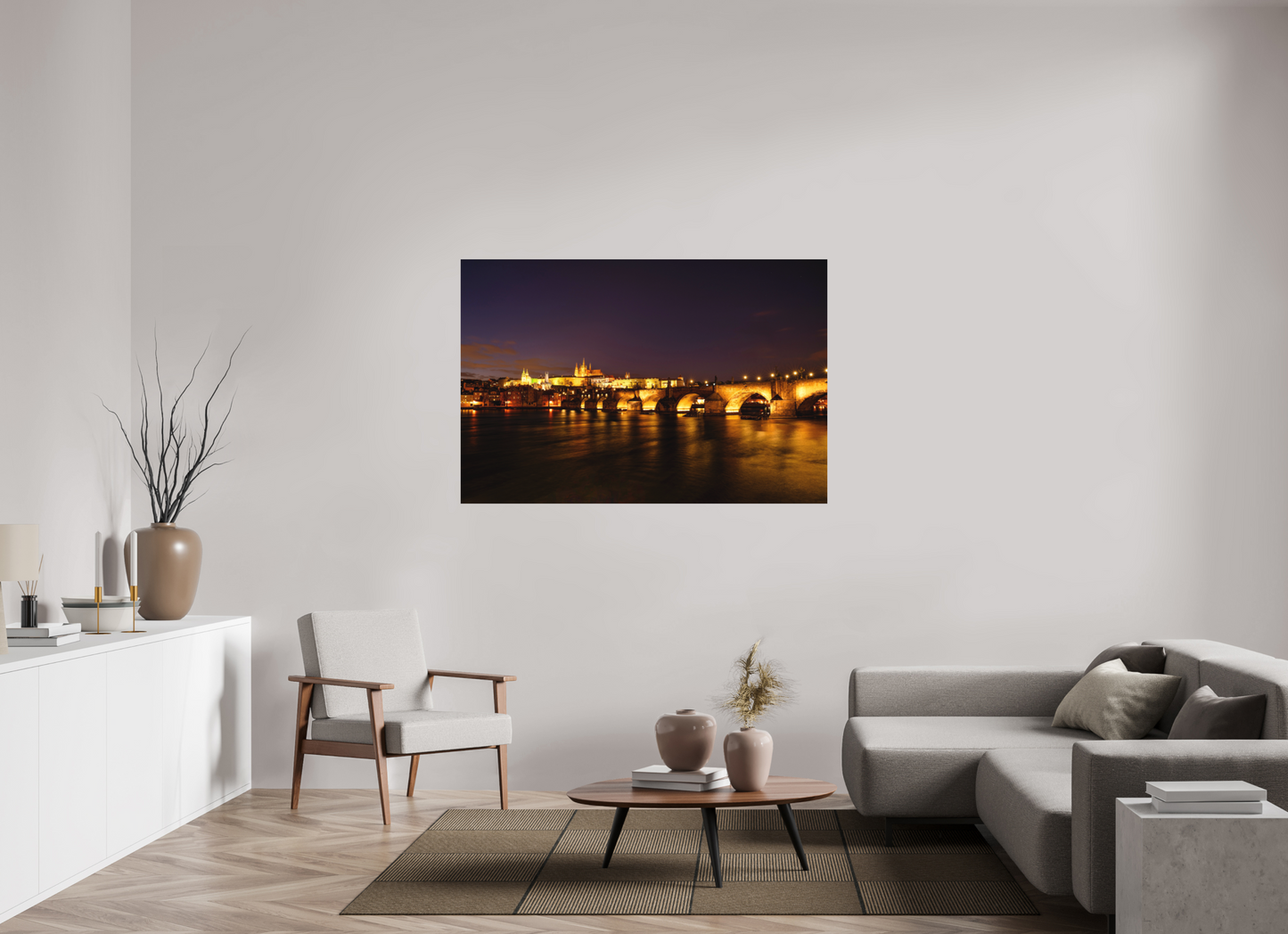 150 x 100 cm, Hahnemühle Photo Rag Bright White Karlsbrücke bei Nacht