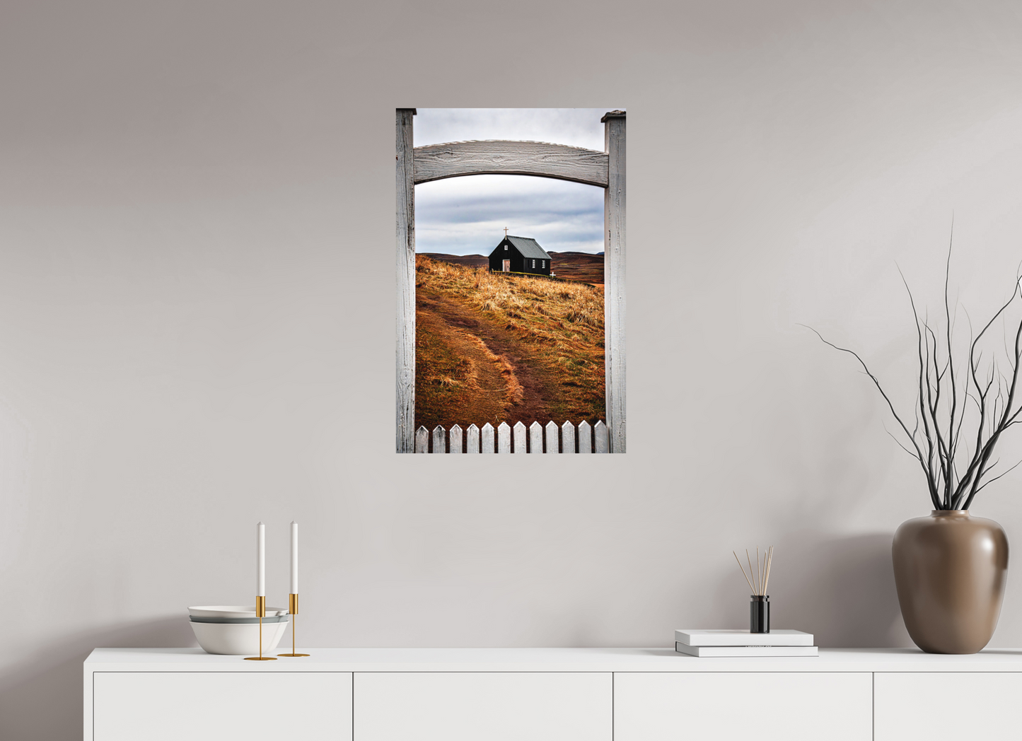 50 x 75 cm, Hahnemühle Photo Rag Bright White Schwarze Holzkirche