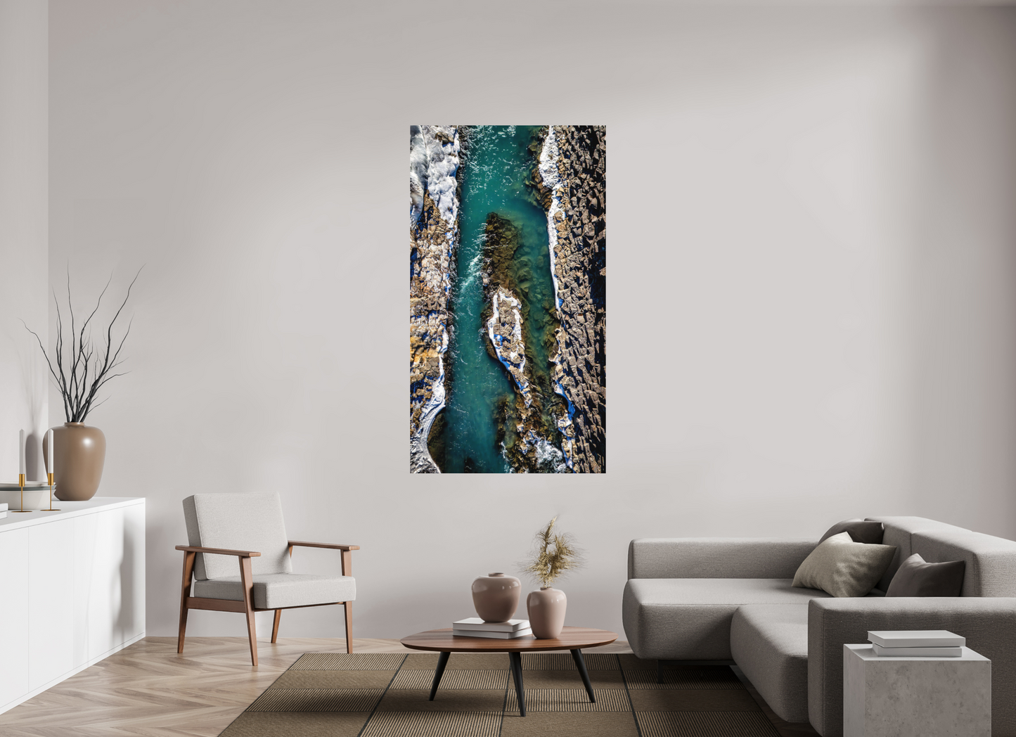 99 x 176 cm, Hahnemühle Photo Rag Bright White Studlagil – Eisblauer Canyon