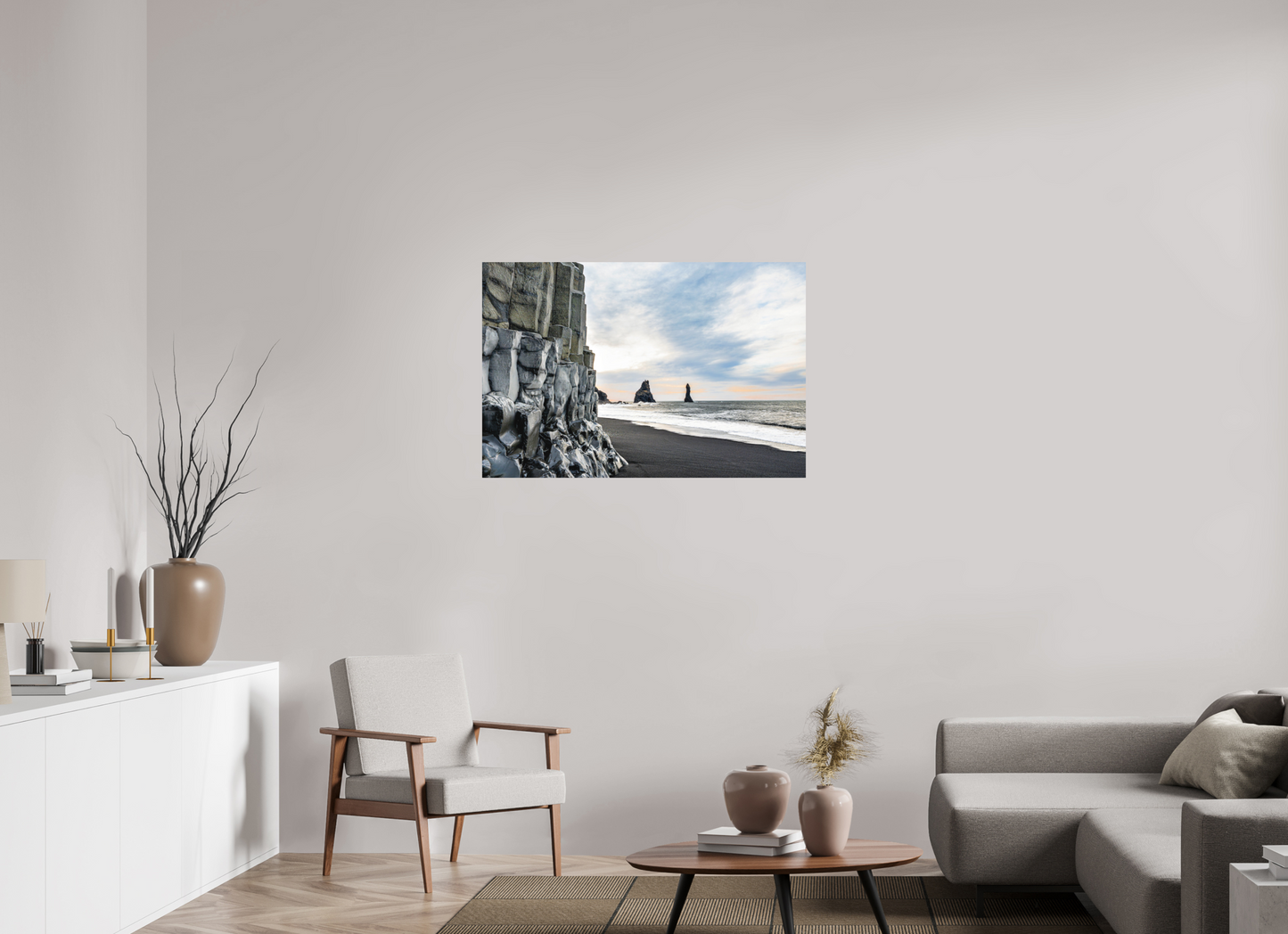 105 x 70 cm, Hahnemühle Photo Rag Bright White Reynisfjara – Basalt im Winterlicht