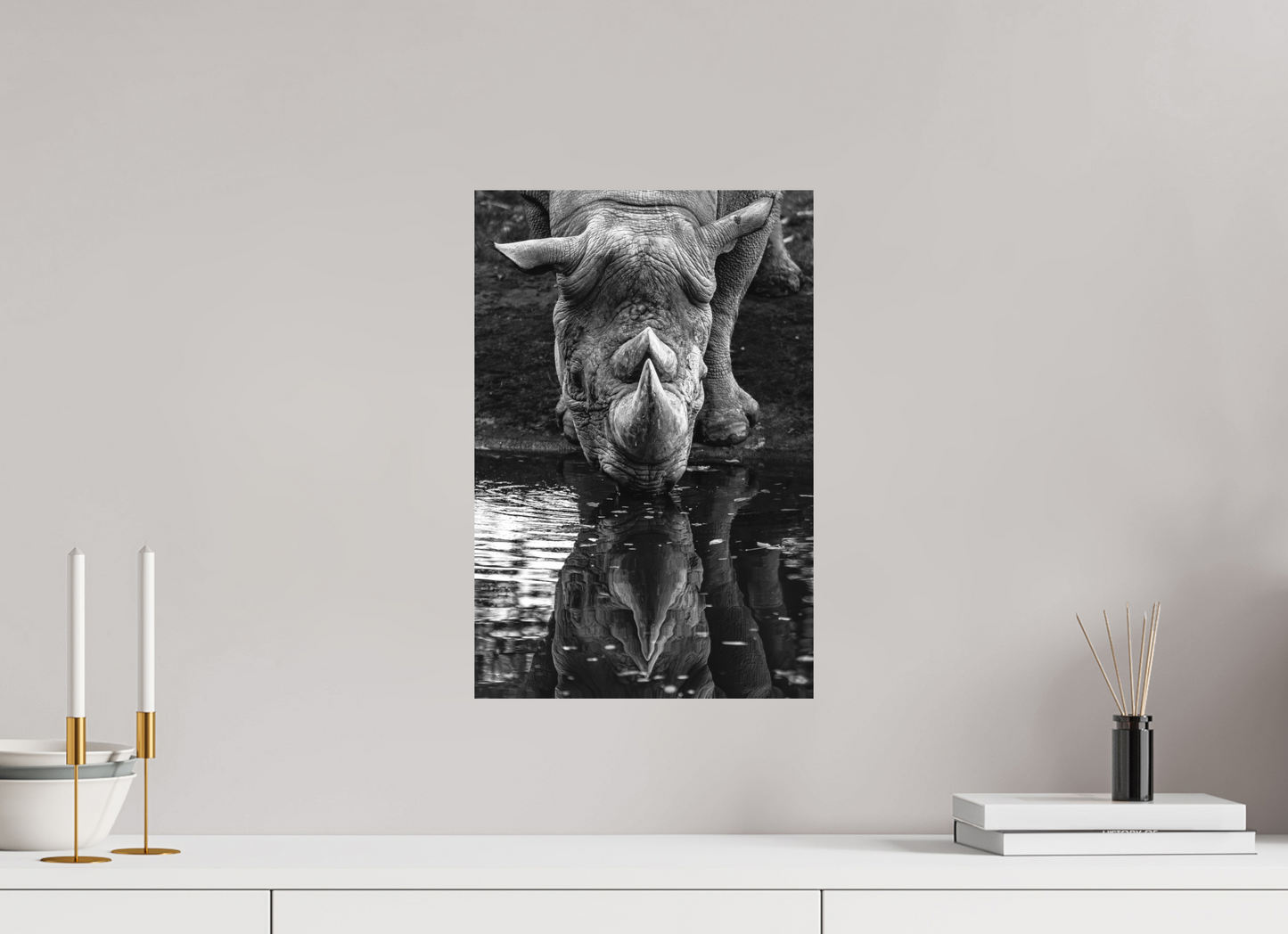 30 x 45 cm, Hahnemühle Photo Rag Bright White Stilles Trinken am Wasserloch