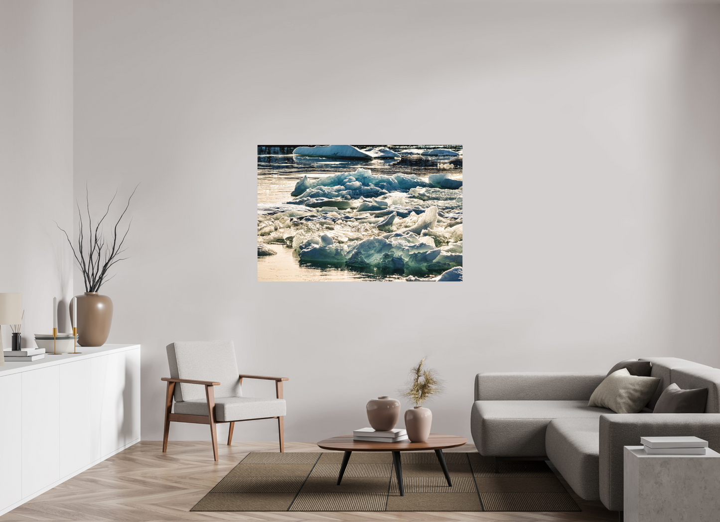 150 x 100 cm, Hahnemühle Photo Rag Bright White Gletscherlicht – Island