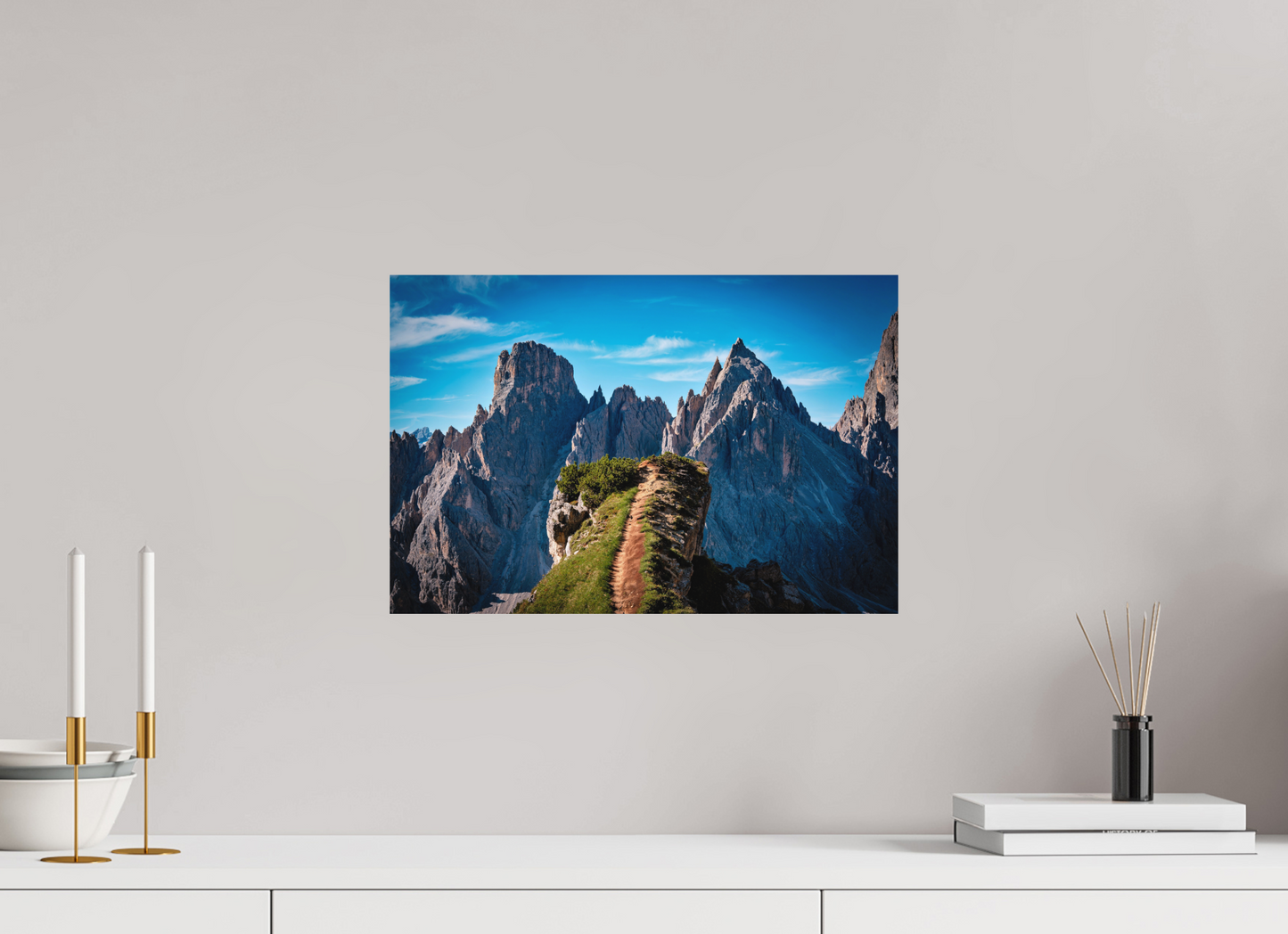 45 x 30 cm, Hahnemühle Photo Rag Bright White Pfad in den Dolomiten