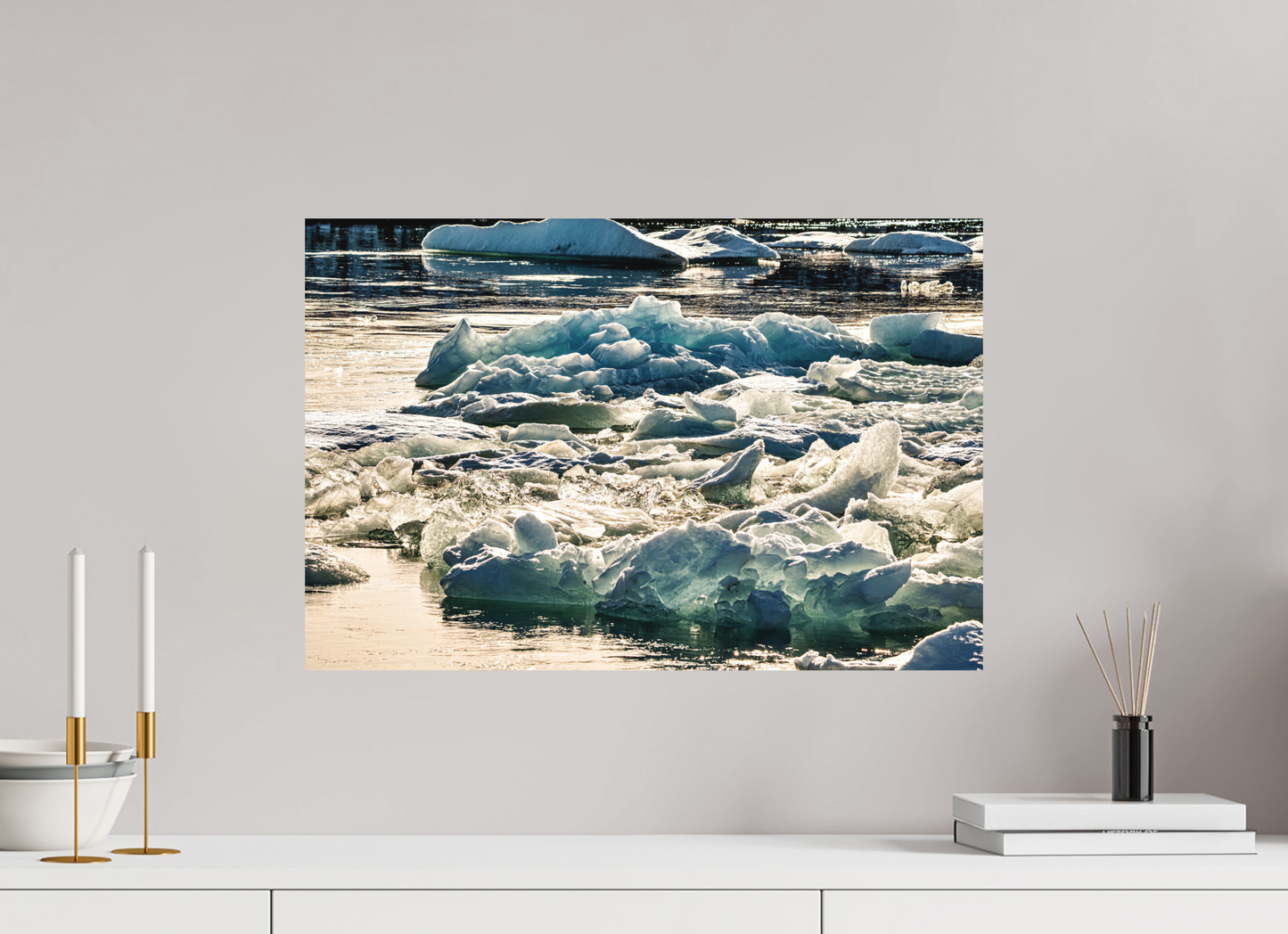 60 x 40 cm, Hahnemühle Photo Rag Bright White Gletscherlicht – Island