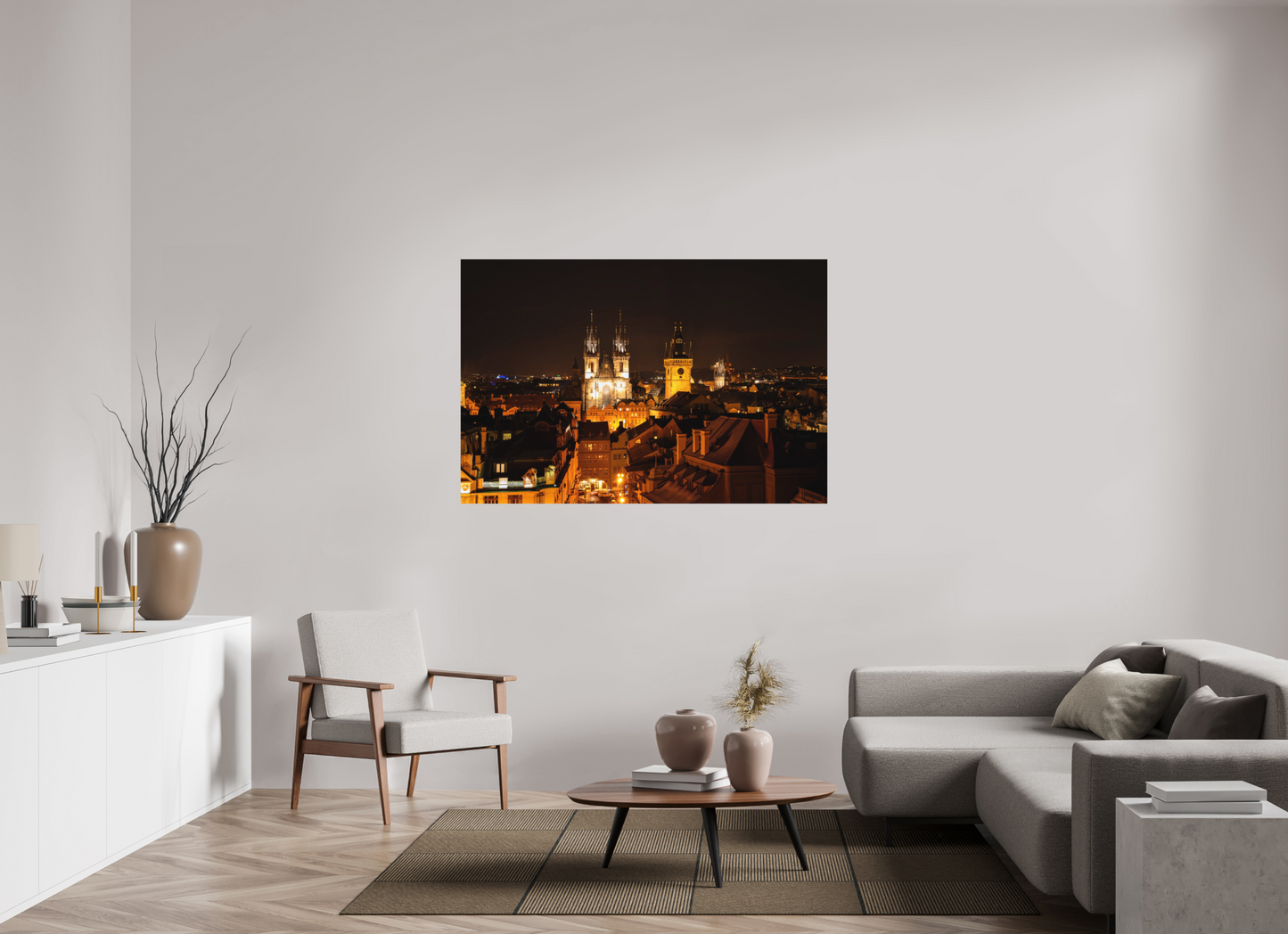 150 x 100 cm, Hahnemühle Photo Rag Bright White Prager Altstadt bei Nacht