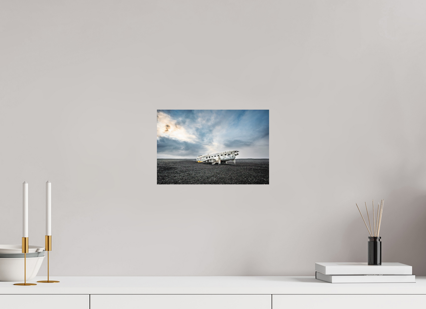 30 x 20 cm, Hahnemühle Photo Rag Bright White DC-3 Wrack am Sólheimasandur