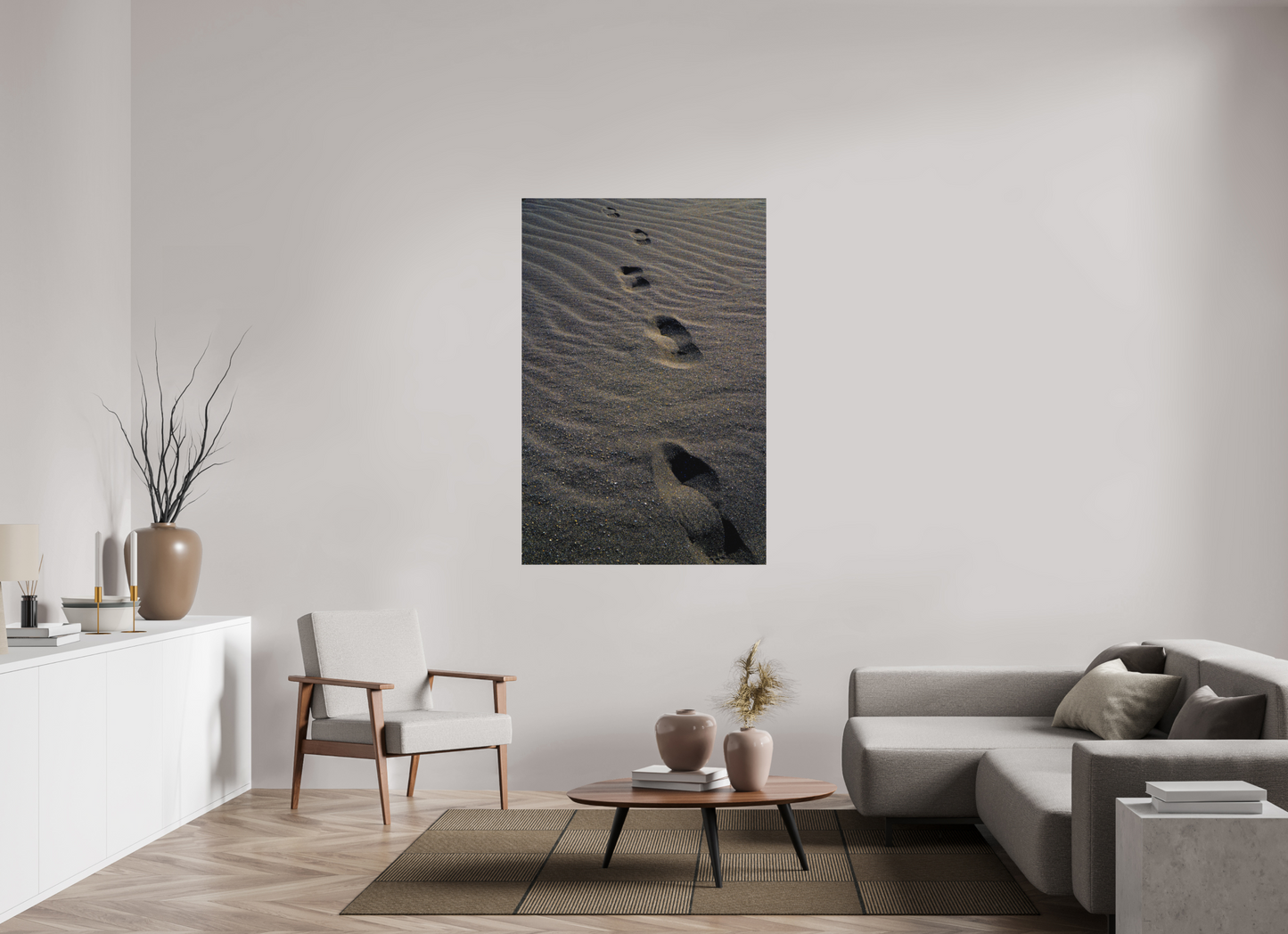 100 x 150 cm, Hahnemühle Photo Rag Bright White Spuren im schwarzen Sand