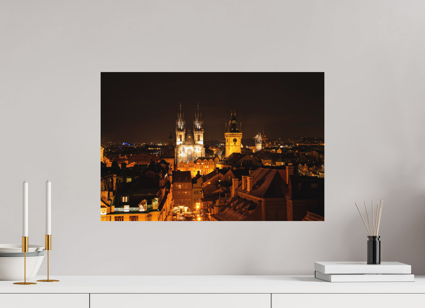 60 x 40 cm, Hahnemühle Photo Rag Bright White Prager Altstadt bei Nacht