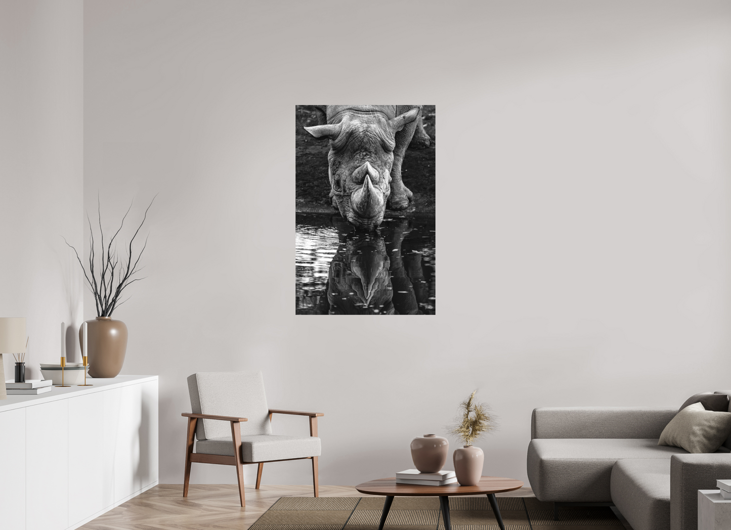80 x 120 cm, Hahnemühle Photo Rag Bright White Stilles Trinken am Wasserloch