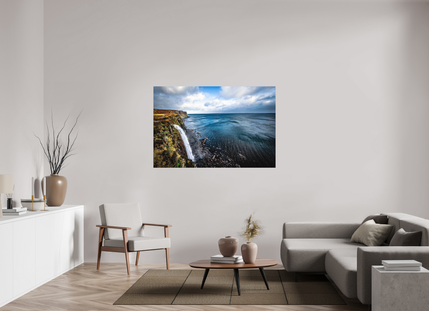 150 x 100 cm, Hahnemühle Photo Rag Bright White Kilt Rock Falls – Kraft der Küste