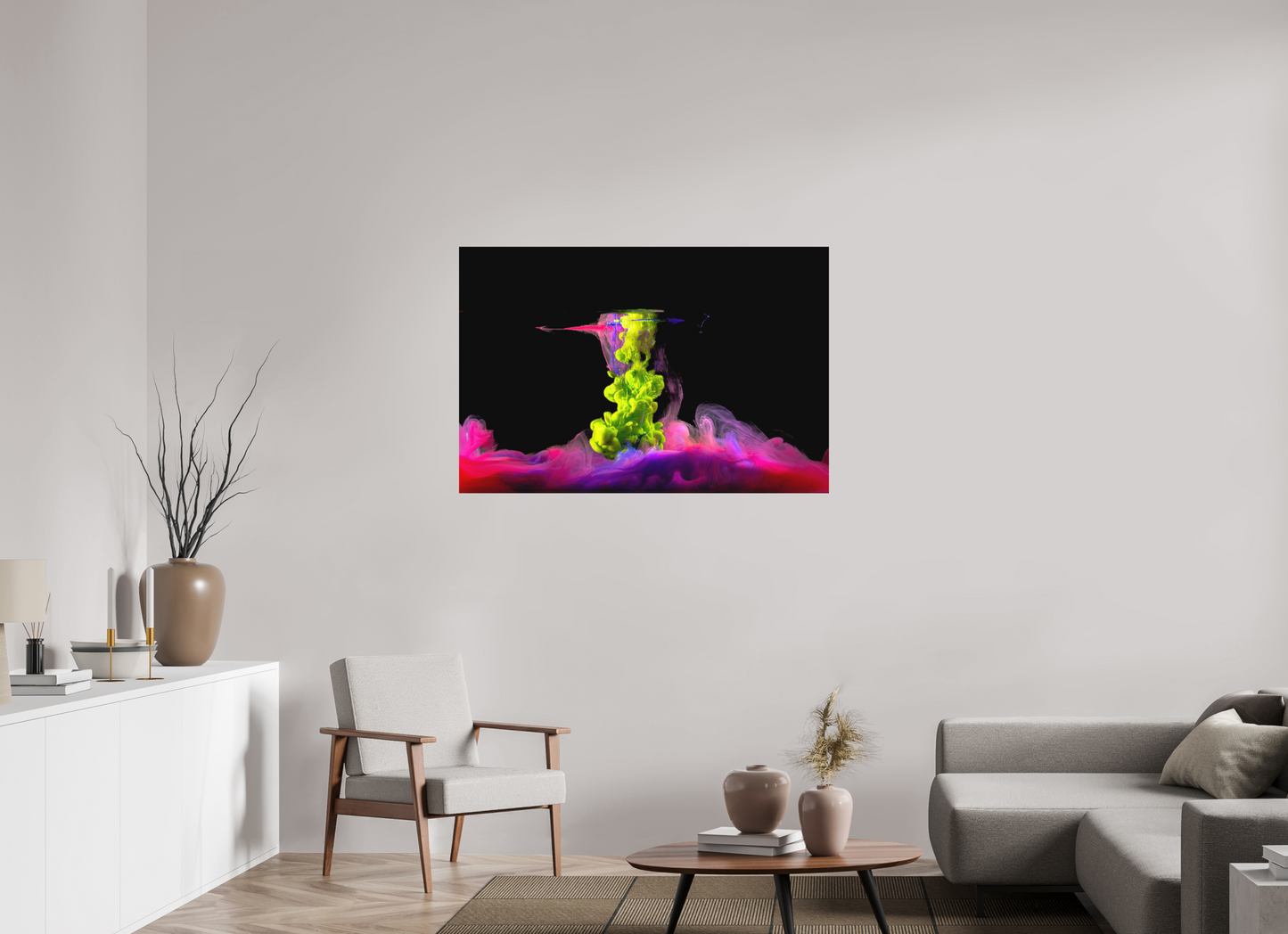 120 x 80 cm, Hahnemühle Photo Rag Bright White Acrylfarben Explosion