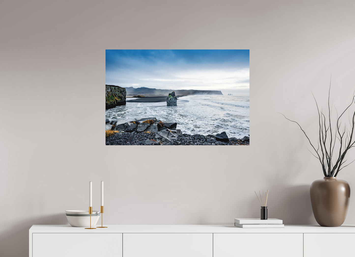 90 x 60 cm, Hahnemühle Photo Rag Bright White Felswächter von Reynisfjara