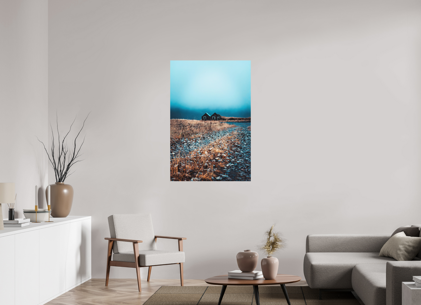 80 x 120 cm, Hahnemühle Photo Rag Bright White Zwillingshütten im Nebelmeer