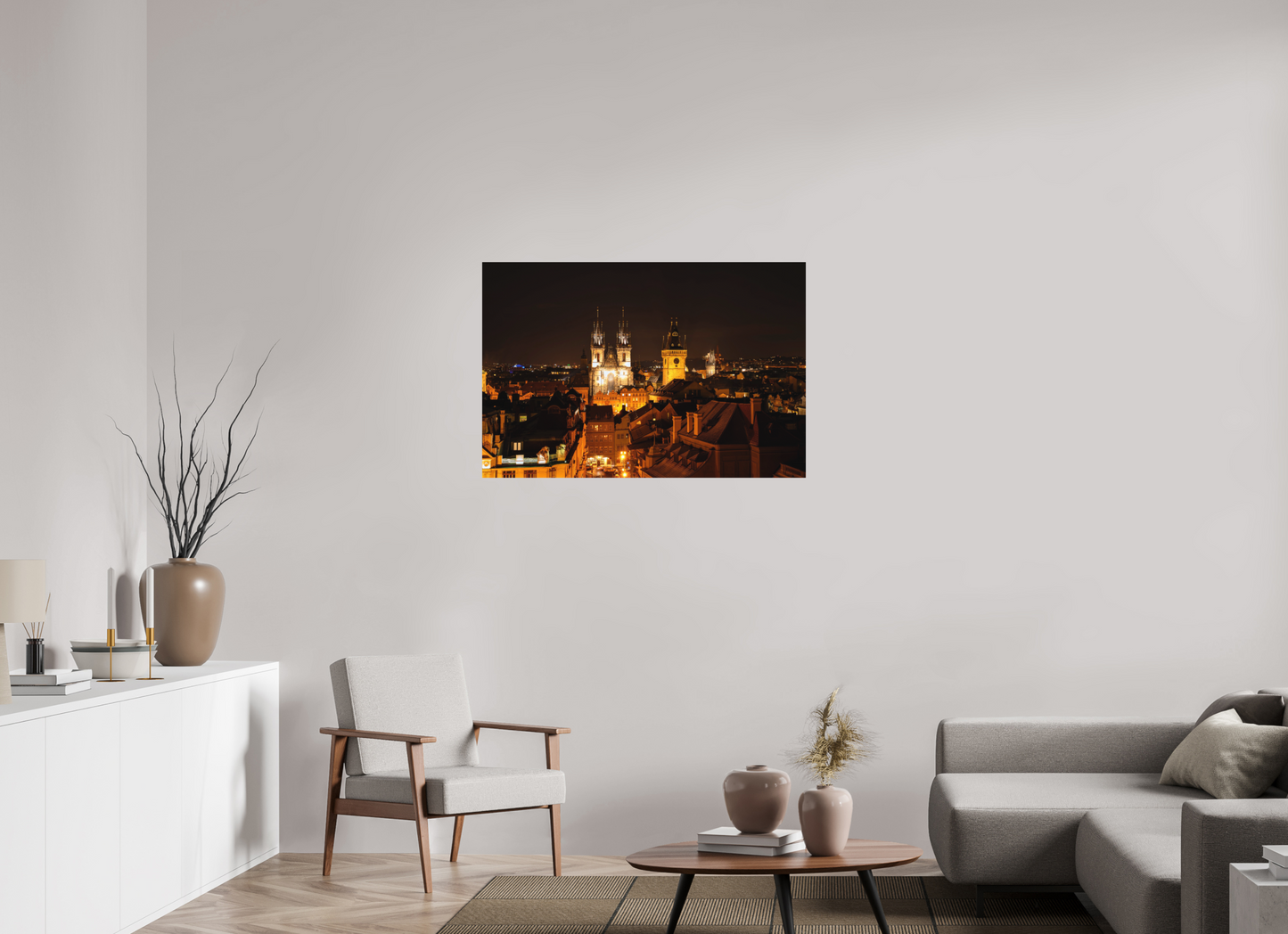 105 x 70 cm, Hahnemühle Photo Rag Bright White Prager Altstadt bei Nacht