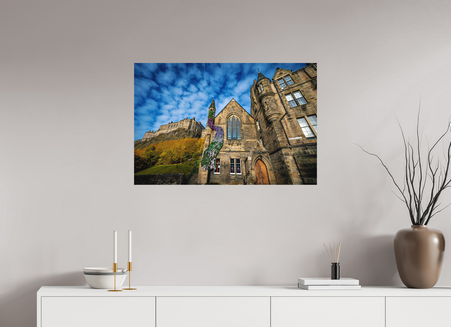 90 x 60 cm, Hahnemühle Photo Rag Bright White Blütenpfad nach Edinburgh Castle
