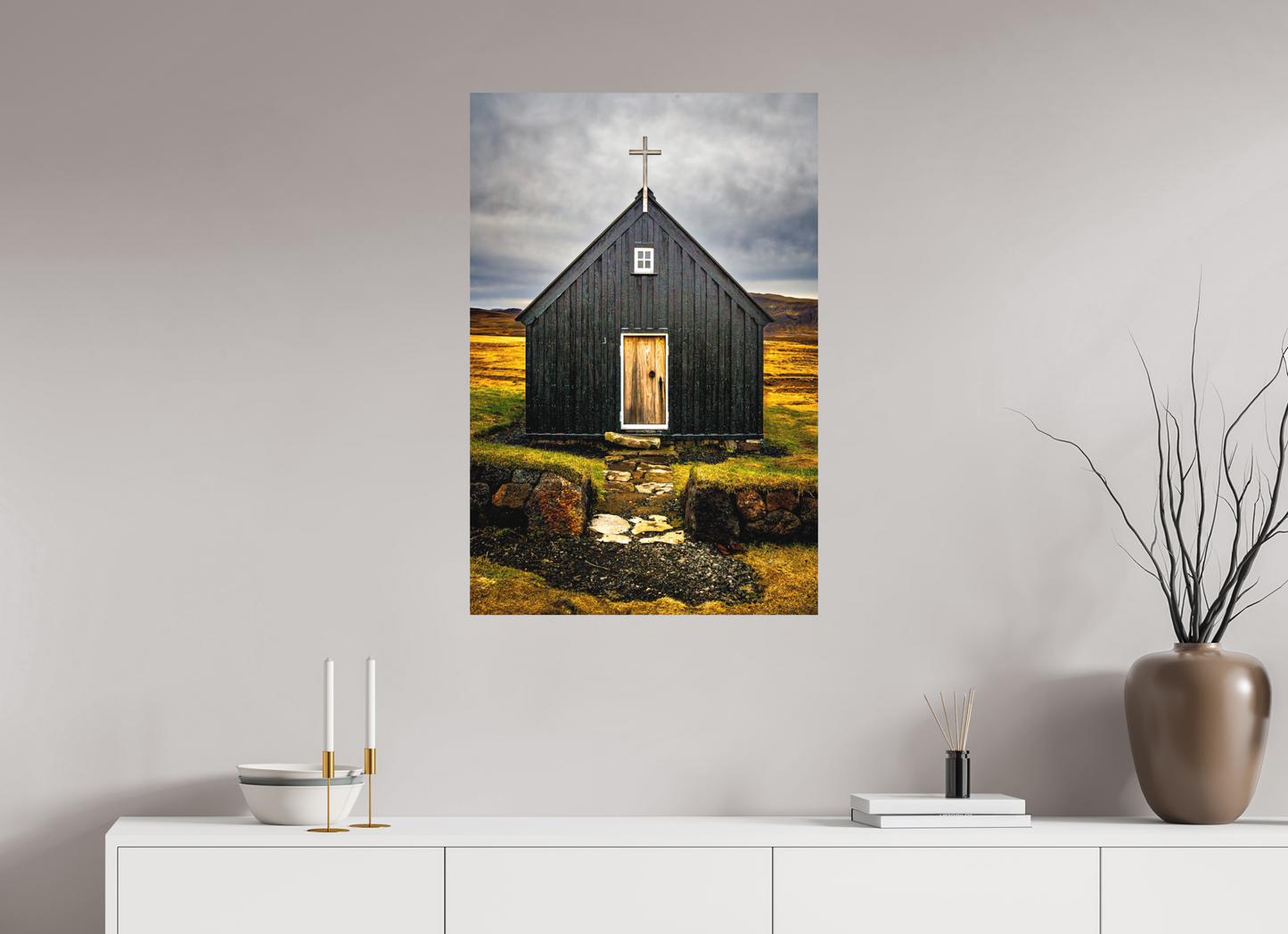 60 x 90 cm, Hahnemühle Photo Rag Bright White Schwarze Kapelle – Einsamkeit im Süden