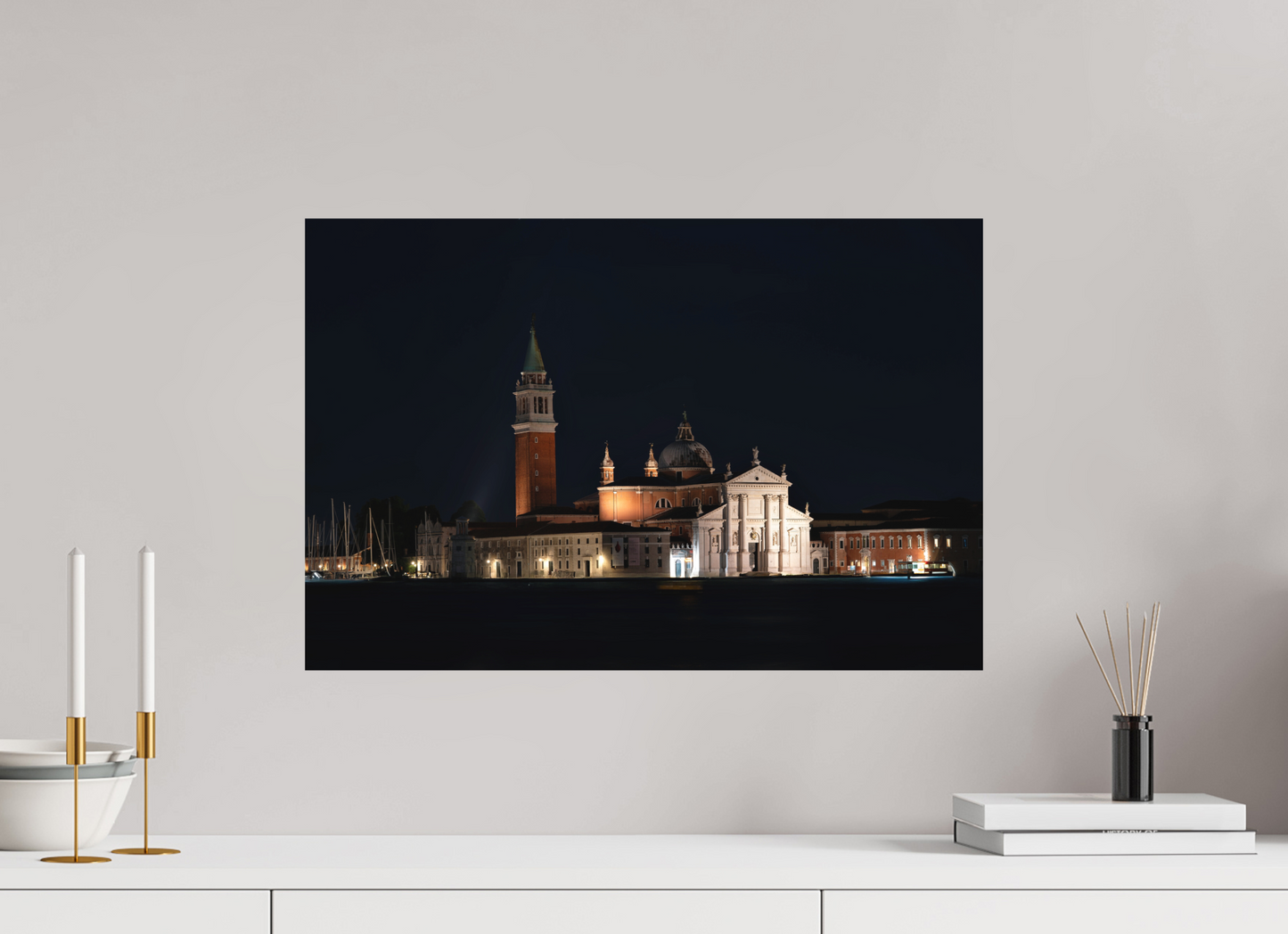60 x 40 cm, Hahnemühle Photo Rag Bright White San Giorgio Maggiore bei Nacht