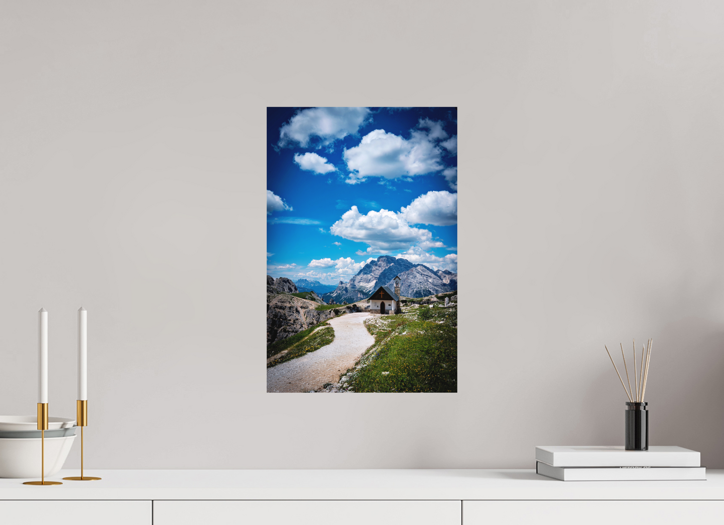 30 x 45 cm, Hahnemühle Photo Rag Bright White Kapelle über den Dolomiten