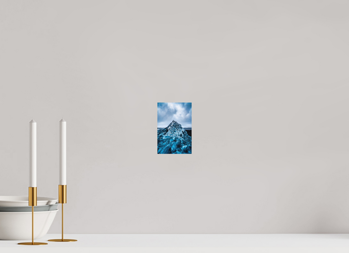 10 x 15 cm, Hahnemühle Photo Rag Bright White Eisberg am Diamond Beach – Blaue Skulptur der Natur
