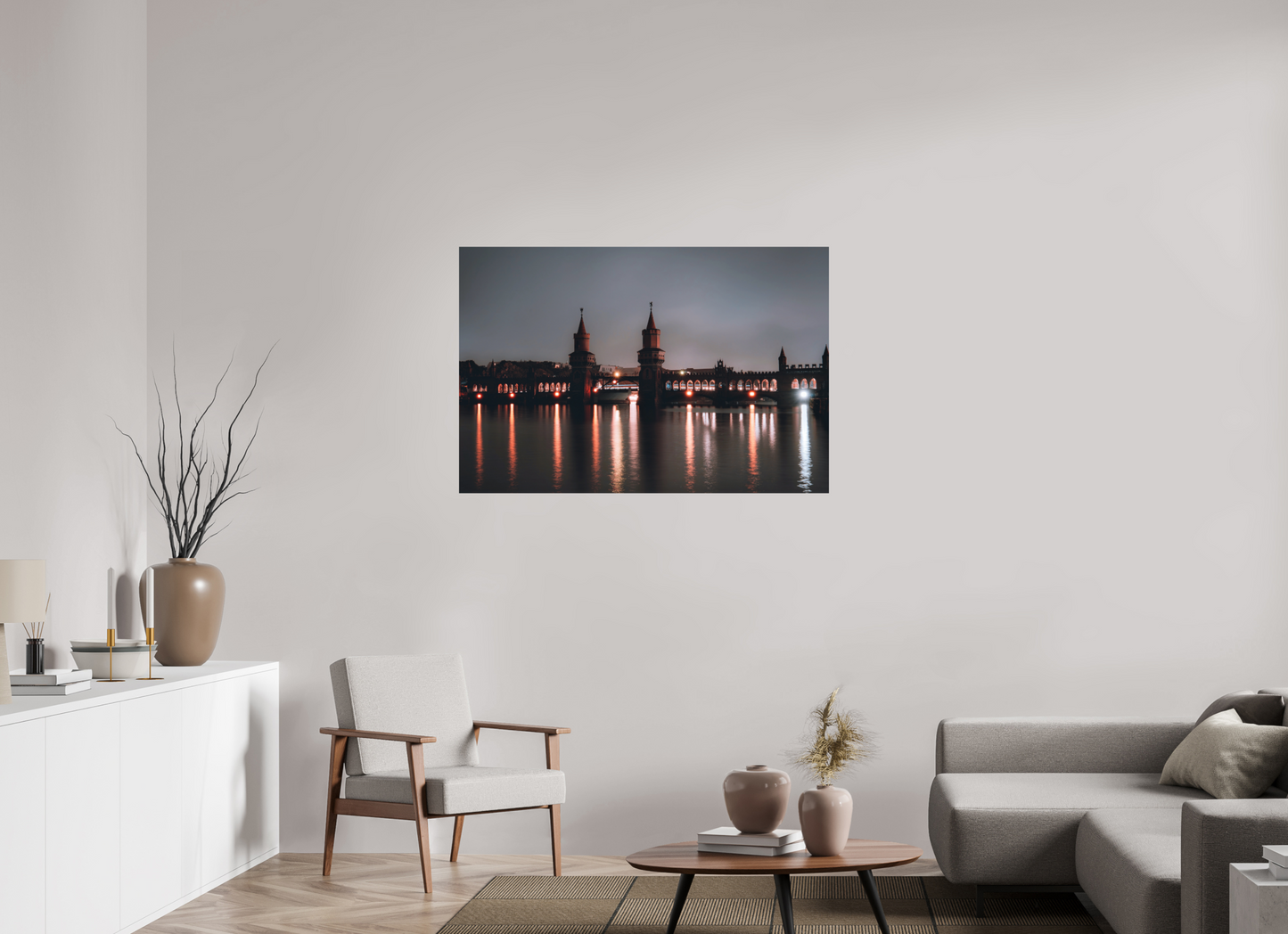120 x 80 cm, Hahnemühle Photo Rag Bright White Oberbaumbrücke – Berlin bei Nacht
