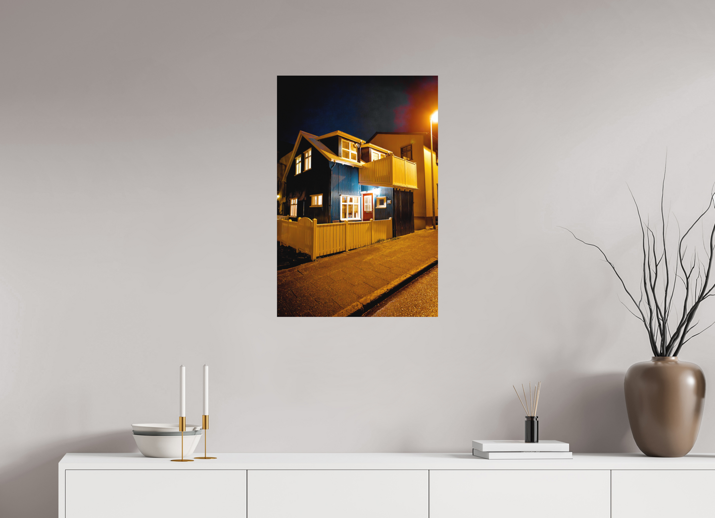 50 x 75 cm, Hahnemühle Photo Rag Bright White Reykjavíks Häuser