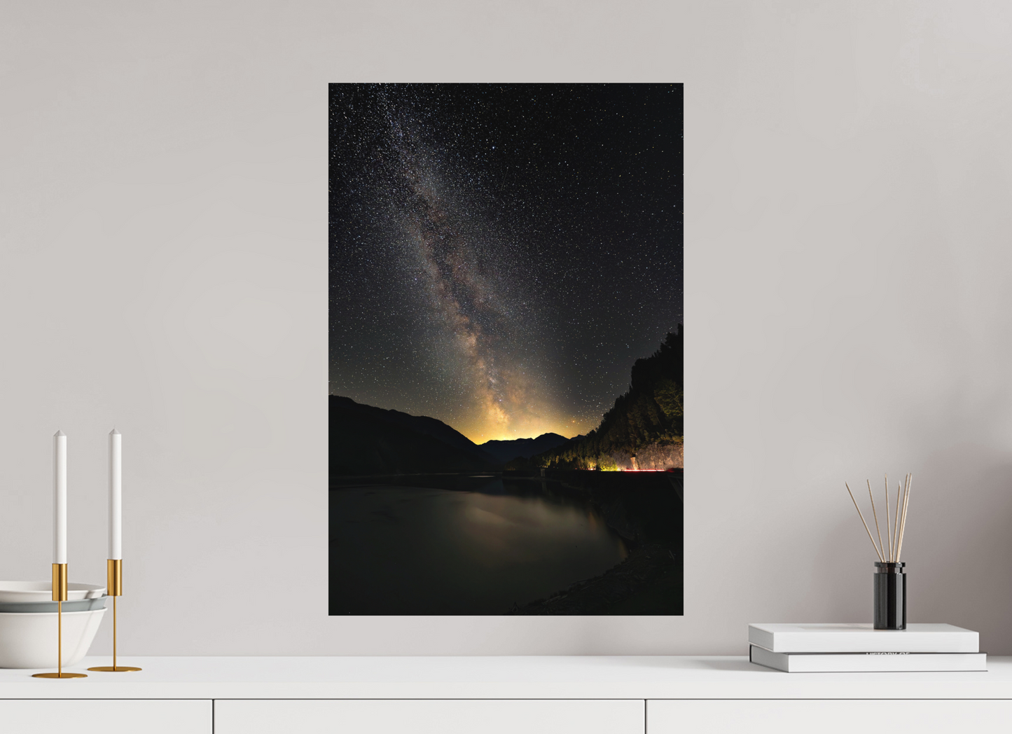 40 x 60 cm, Hahnemühle Photo Rag Bright White Milchstraße über dem Sylvensteinspeicher