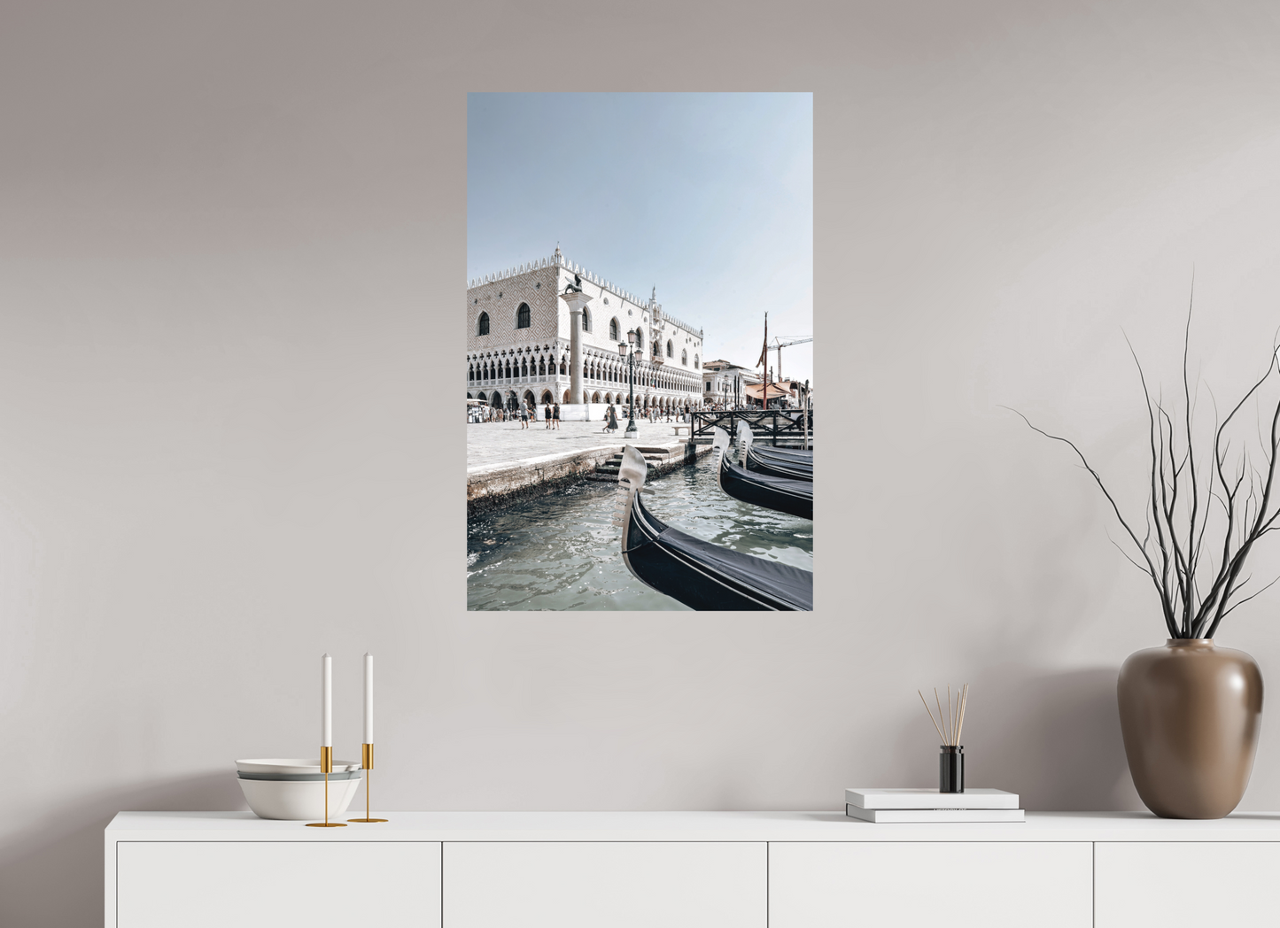60 x 90 cm, Hahnemühle Photo Rag Bright White Gondolas in the Light of Venice