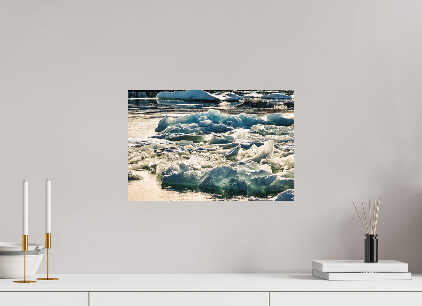 45 x 30 cm, Hahnemühle Photo Rag Bright White Gletscherlicht – Island