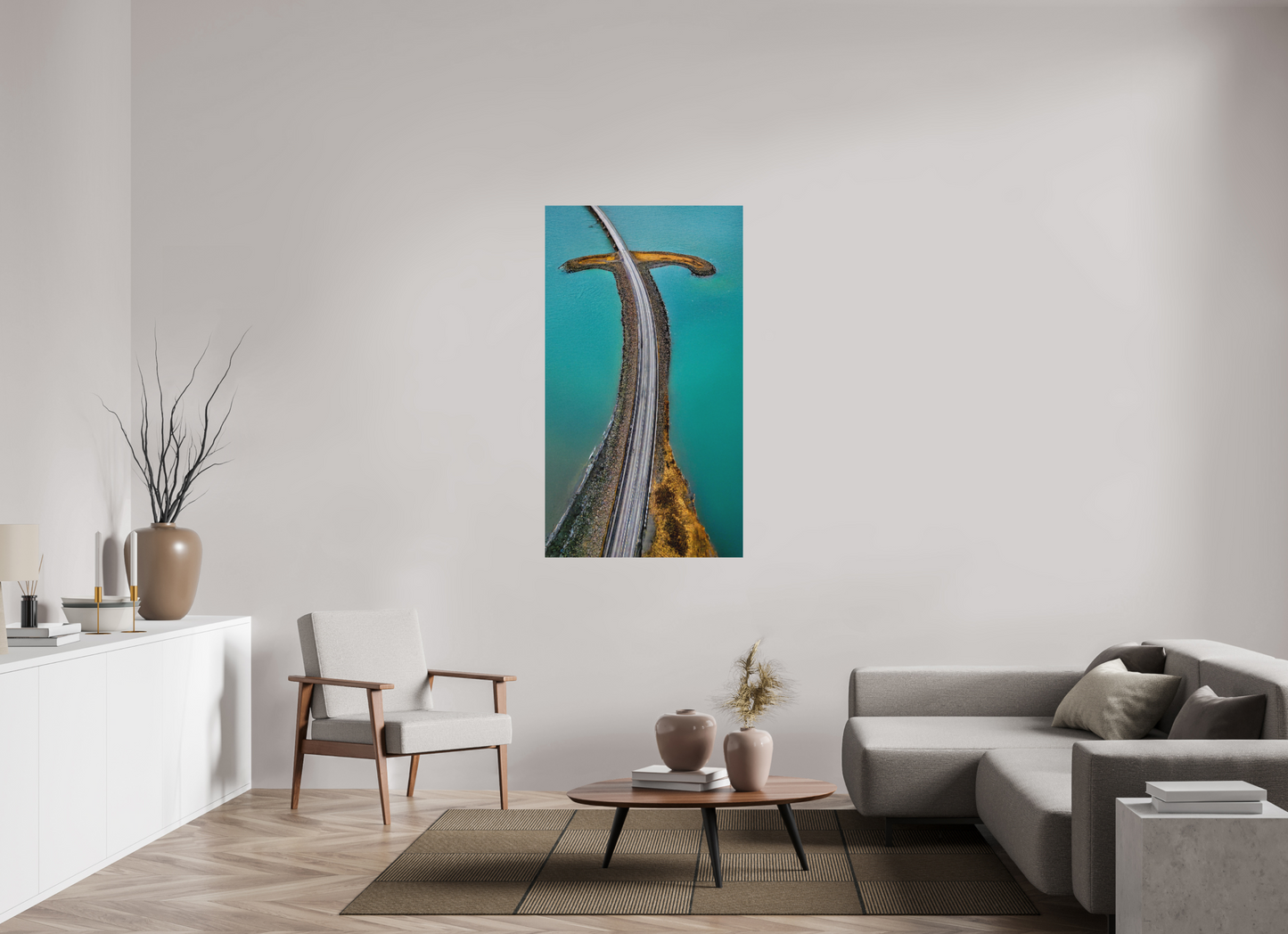 81 x 144 cm, Hahnemühle Photo Rag Bright White Straße durchs Türkis
