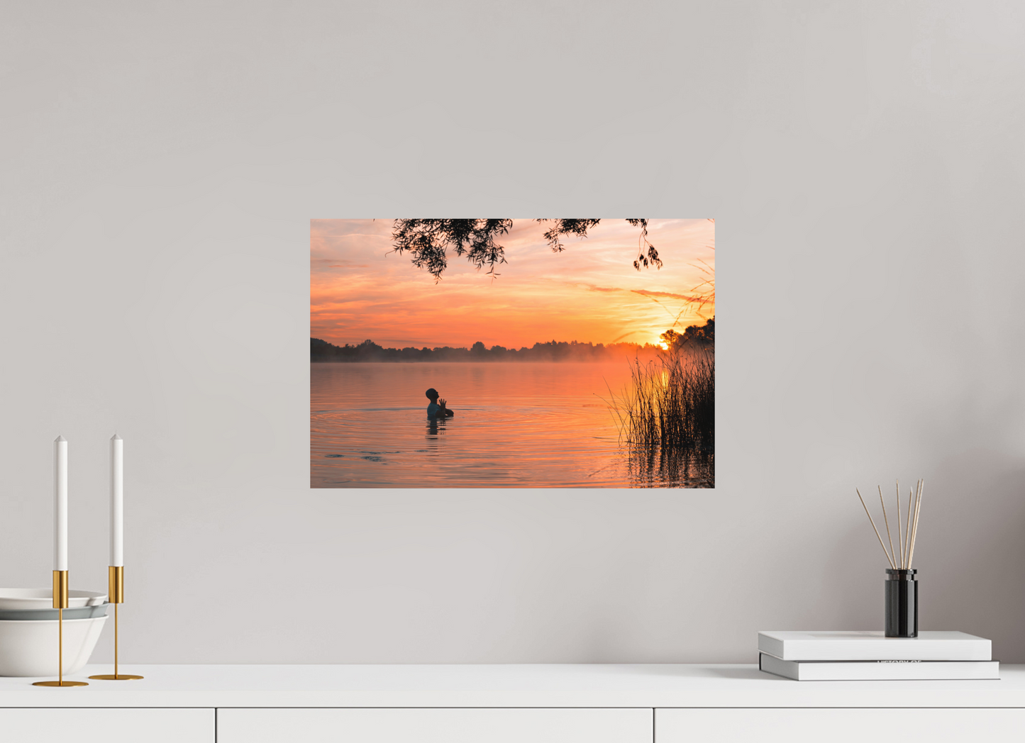 45 x 30 cm, Hahnemühle Photo Rag Bright White Yoga im See