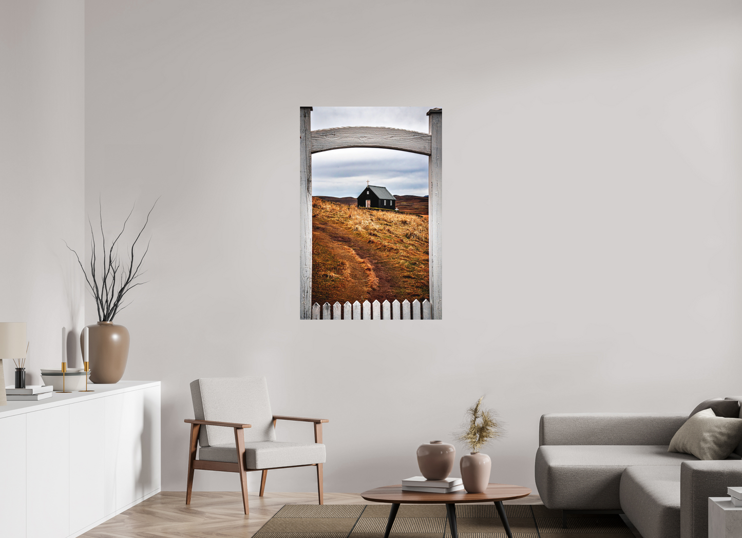 80 x 120 cm, Hahnemühle Photo Rag Bright White Schwarze Holzkirche