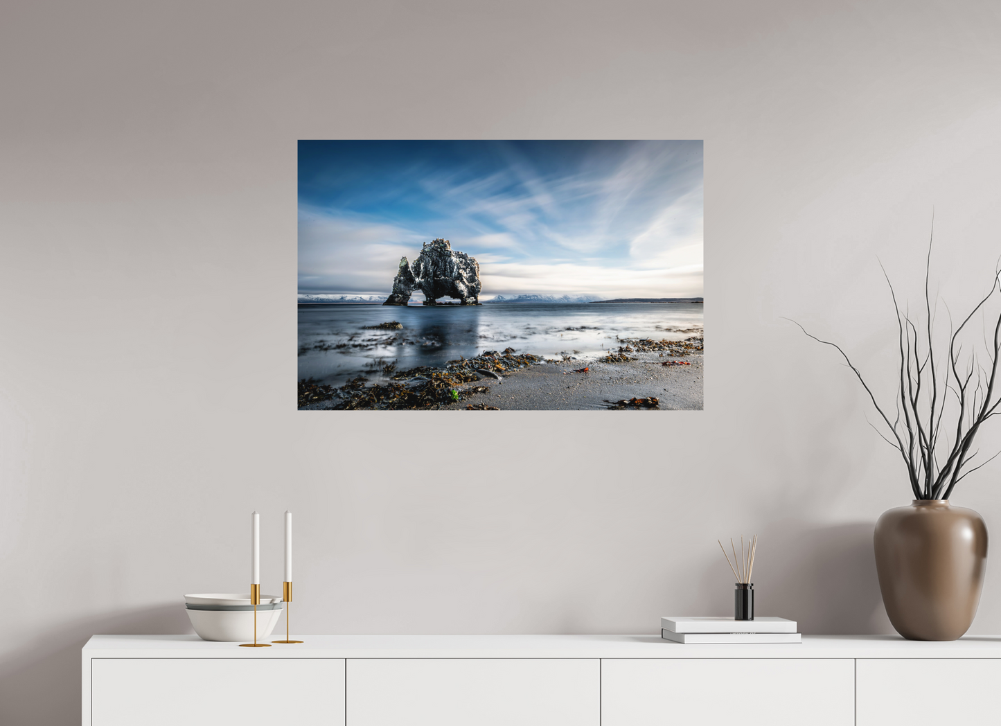 90 x 60 cm, Hahnemühle Photo Rag Bright White Hvítserkur – Der Steinriese am Meer