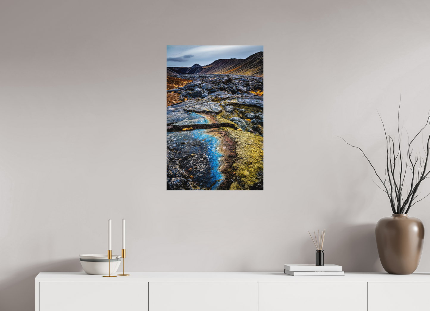 50 x 75 cm, Hahnemühle Photo Rag Bright White Farbspuren im jungen Lavastrom