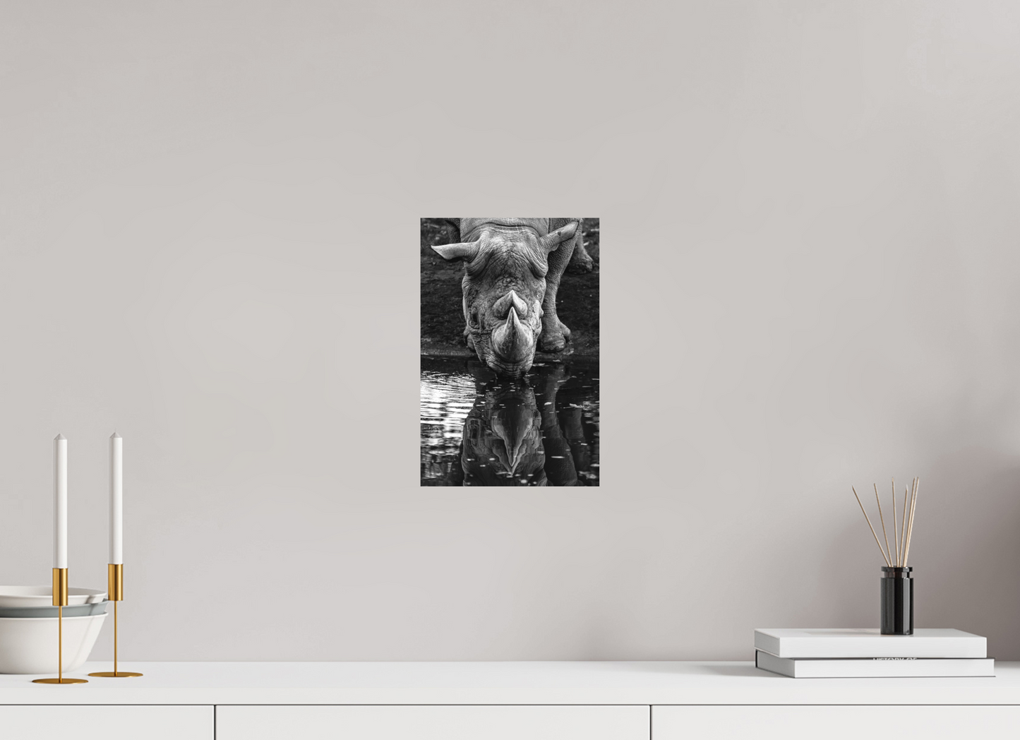 20 x 30 cm, Hahnemühle Photo Rag Bright White Stilles Trinken am Wasserloch