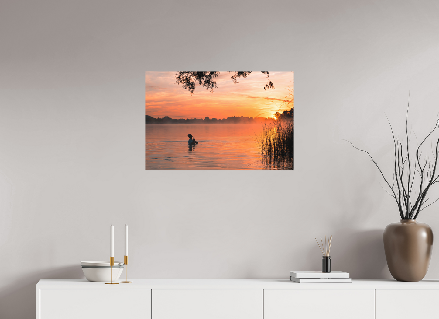 75 x 50 cm, Hahnemühle Photo Rag Bright White Yoga im See