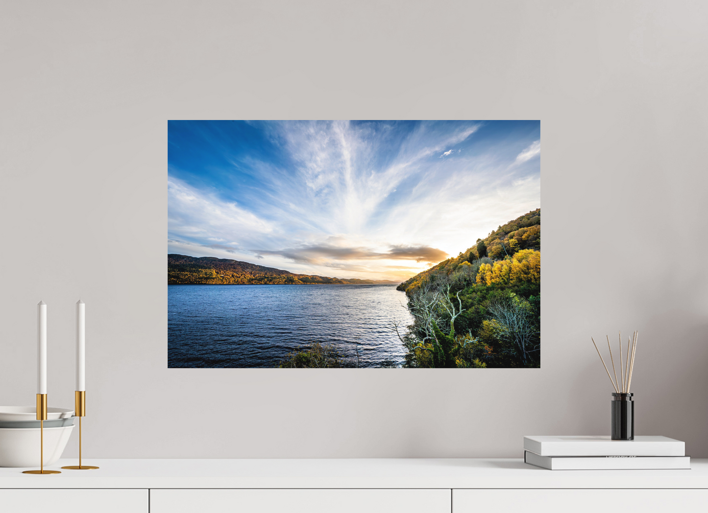 60 x 40 cm, Hahnemühle Photo Rag Bright White Loch Ness – Golden Light