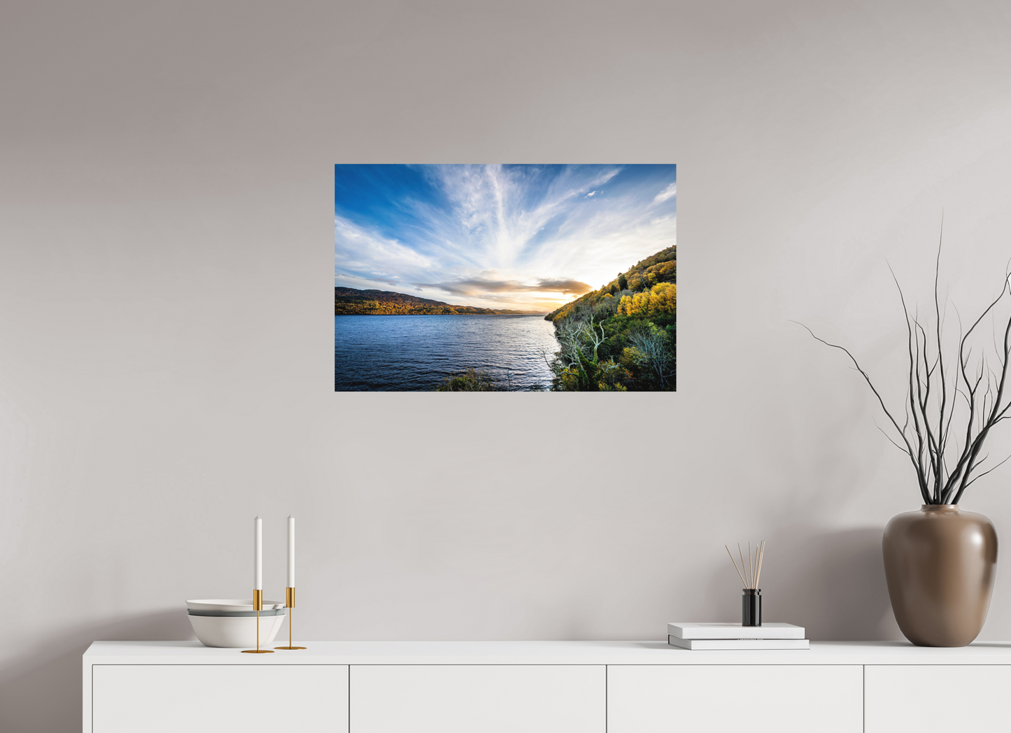 75 x 50 cm, Hahnemühle Photo Rag Bright White Loch Ness – Golden Light